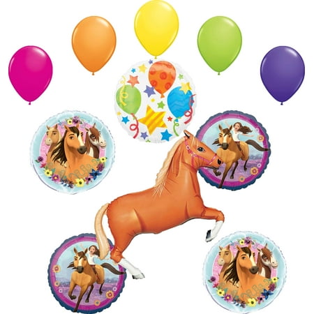 Spirit Riding Free Party Supplies 11 pc Birthday Balloon Bouquet Decorations with Tan Horse