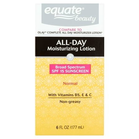 Equate Beauty Normal Skin All-Day Moisturizing Lotion with Sunscreen, 6 Fl Oz