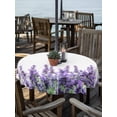 thumbnail image 2 of Outdoor Tablecloth with Umbrella Hole Zipper Spring Lavender Round Tablecloth 54" Waterproof Outside Table Cloth Purple Botanical Garden Florals Flower Patio Table Cover Tablecloths for Picnic Party, 2 of 8