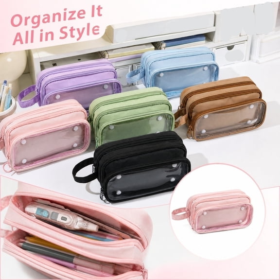 Clearance Back to School Pencil Case - Large Pencil Pouch Organizer, Cute Pencil Box, School Supplies for Kids, Great for Colored Pencils, Highlighters, and Pens,Black