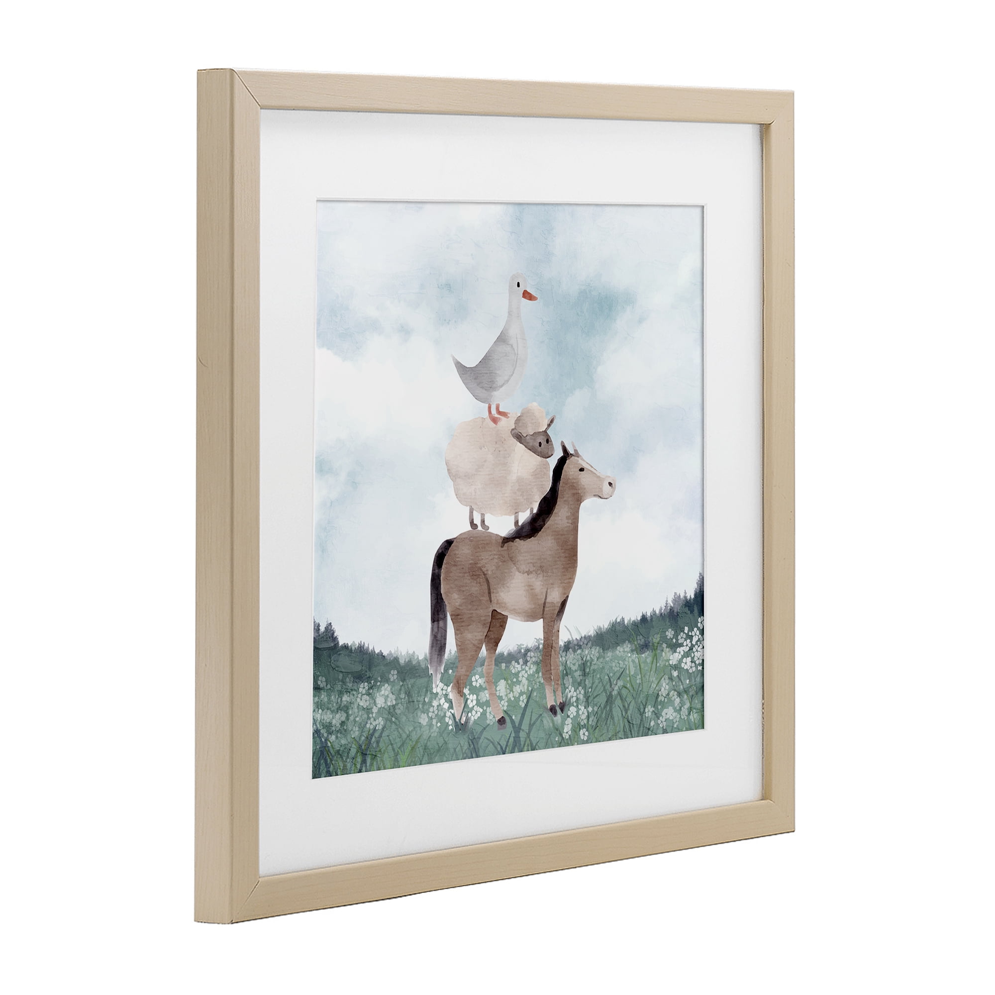 Stupell Industries Muted Blue Sky Farm Birch Framed Print Under Glass, design by Kim Allen