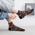 thumbnail image 2 of Fuzoiu Red Rose Skull Print Adult Socks, Crew Moisture-wicking Socks, Unisex Cushion Crew Socks,Casual Sports Ankle Socks, 2 of 7
