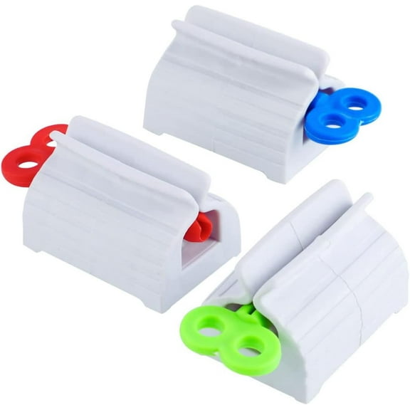 Pack of 3 Toothpaste Squeezer - Rolling Tube Squeezer & Toothpaste Holder, Easy Squeeze and Organized Countertop for Bathroom (Multi Color)