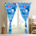 thumbnail image 4 of Ocean Life Blackout Curtains, Cartoon Shark Whale Window Curtains 38"X54", Colorful Underwater World Curtains, Geometric Sea Wave Darkening Curtains, Starfish Sea Animals Window Treatments, Blue, 4 of 6