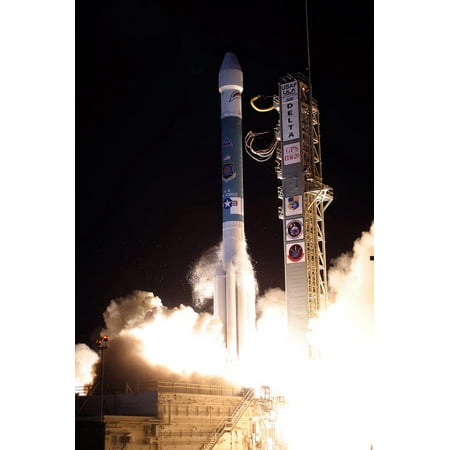 Play Lift Off Rocket - A United Launch Alliance Delta II rocket lifts off from its launch complex Poster Print by Stocktrek Images