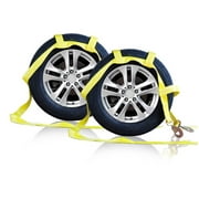 12inch Cars Hauler Tow Dolly Tire Traction Wheel Tie Down Strap Transport Band