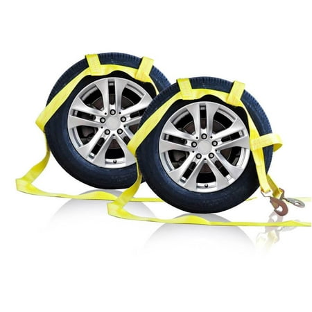 12inch Cars Hauler Tow Dolly Tire Traction Wheel Tie Down Strap Transport Band