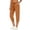 Ginger #021, variant on Womens Linen Cropped Jogger Pants Elastic Drawstring Waist Casual Summer Trousers with Pockets Lightweight Lounge Pants, M