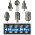 thumbnail image 1 of Juego de brocas de diamante Sworker, 20 unidades, 120 granos, para Dremel, 1 of 9