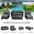 thumbnail image 4 of Costway 6PCS Patio Rattan Furniture Set Space Saving Cushioned Fully Assembled, 4 of 10