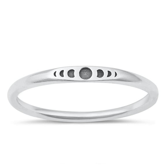 Beautiful Moon Cycle Phases Ring .925 Sterling Silver Band Jewelry Female Male Unisex Size 5