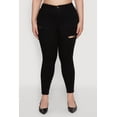 thumbnail image 4 of Womens Plus Size WAX Distressed High Rise Skinny Jeans, 4 of 5