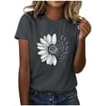 thumbnail image 2 of ICHUANYI Women's Graphic T Shirt Boho Floral Print Blouses Casual Crew Neck Short Sleeve Basic Tee Tops Fashionable Printed T-shirt With Round Neck And Short Sleeved Top, 2 of 6