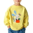 thumbnail image 2 of HAOTAGS Toddler Boys Girls Sweatshirts , Casual Fall Pullover Bottoming Tops Graphic print Crew Neck Long Sleeve Yellow 7 T, 2 of 6