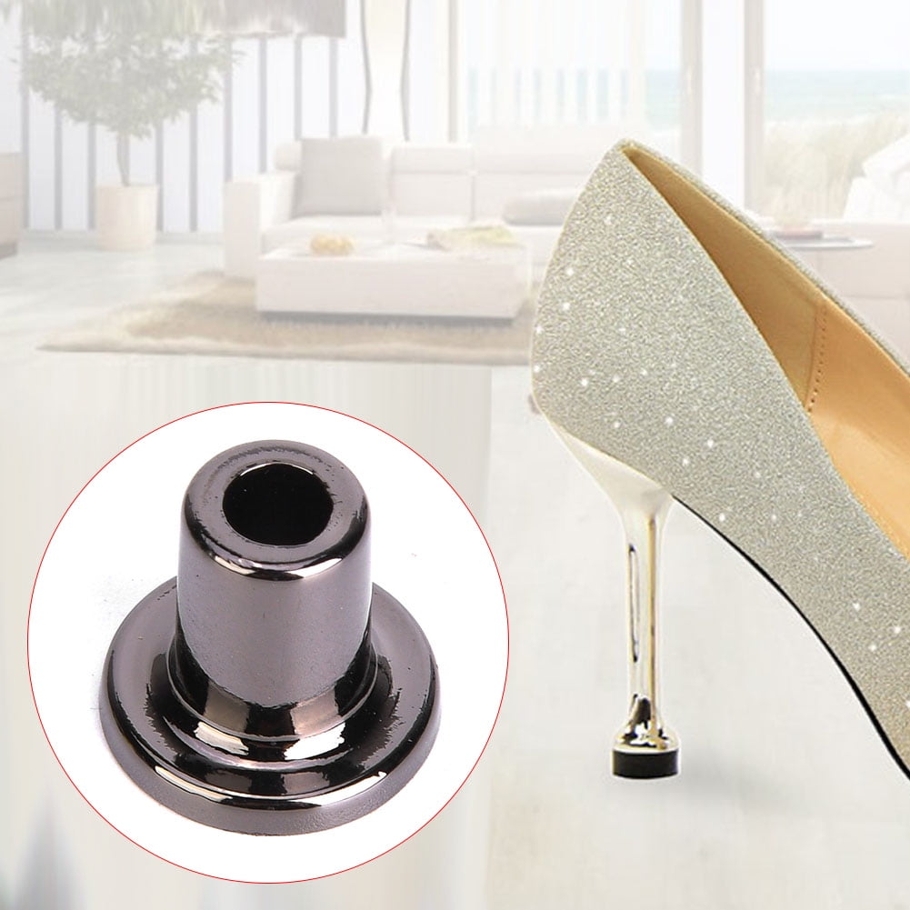 8-Pack DIY Shoe Accessories for High Heels, Black Round Design