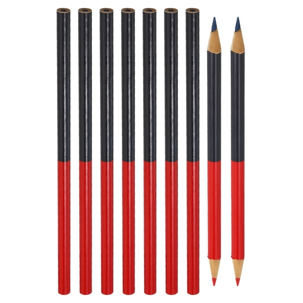 Lápices redondos Uxcell rojos y azules, paquete de 24 lápices de grafito HB, lápices de madera de doble punta