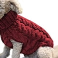 thumbnail image 2 of Dog Knitted Sweater Chunky Knit Turtleneck Pullover Pet Outfit Small Boy Girl Pets Winter Doggie Clothes, 2 of 7
