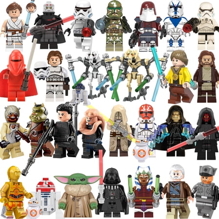 29PCS Star Wars Minifigures Building Blocks Toy, 1.77 inch Collectible Battle Droids Clone Troppers Minifigures Building Toys for Kids Christmas Birthday Gift