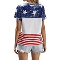 thumbnail image 3 of LilyLLL Womens American Flag Print Short Sleeve T-shirt Tops Independent Day Tee, 3 of 3