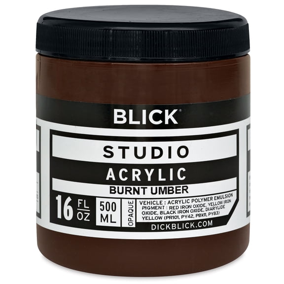 Blick Studio Acrylics - Burnt Umber,  16 oz jar