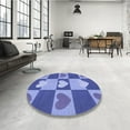 thumbnail image 4 of Ahgly Company Machine Washable Indoor Rectangle Transitional Blue Area Rugs, 4' x 6', 4 of 7