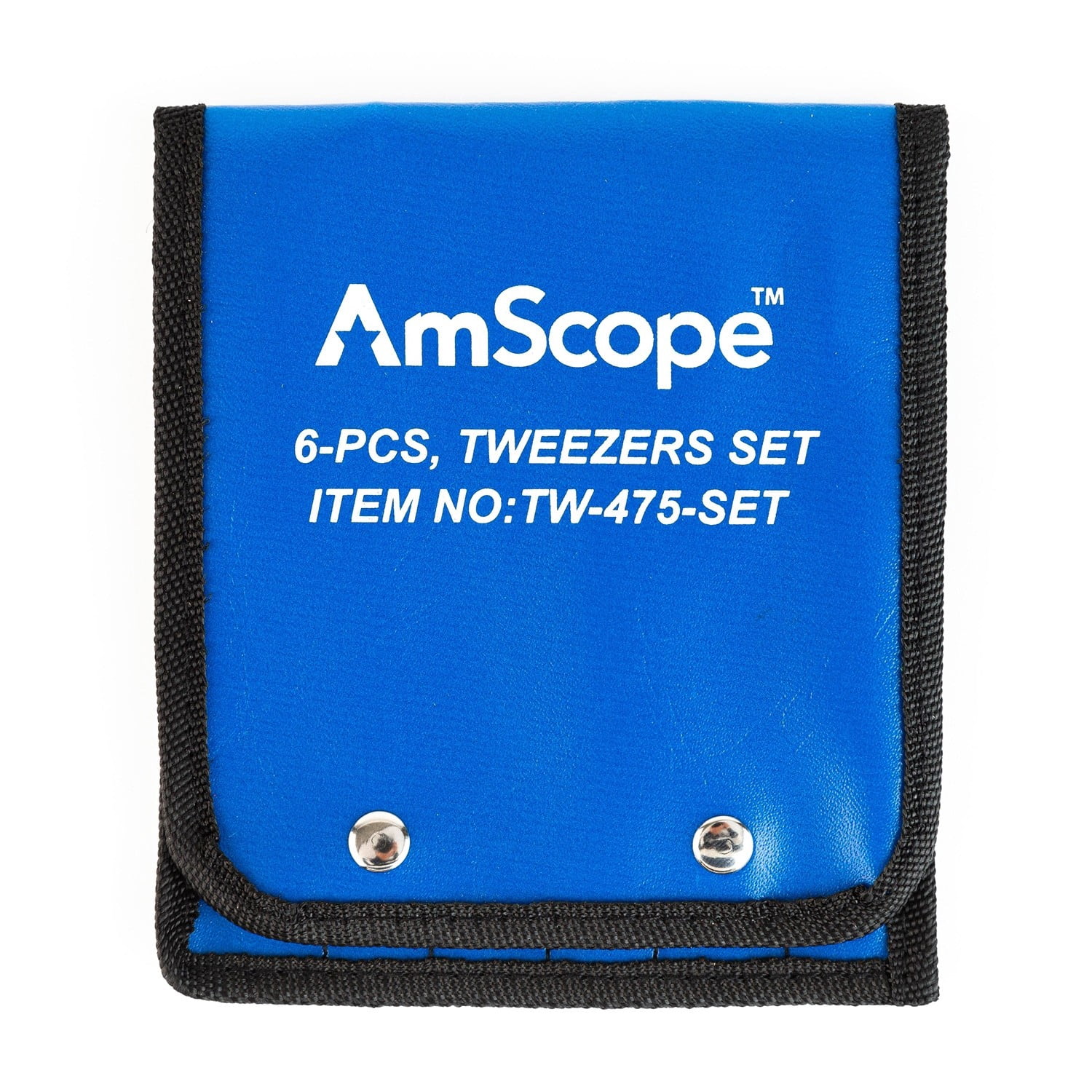 AmScope General Purpose Tweezers, 6 Piece Set in Vinyl Pouch