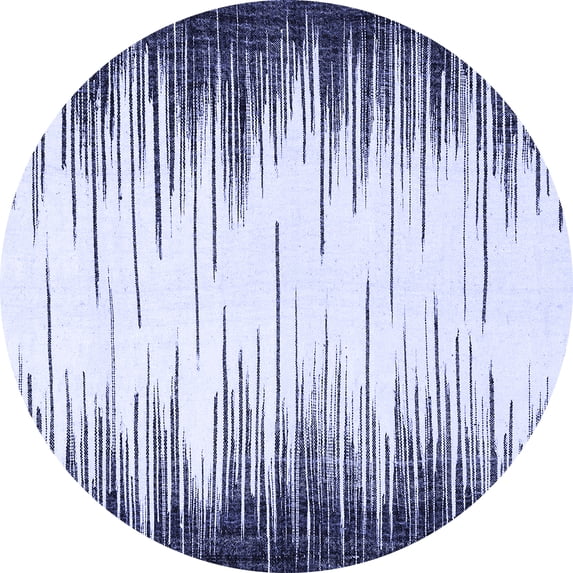 Ahgly Company Indoor Round Abstract Blue Modern Area Rugs, 6' Round