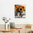 thumbnail image 2 of Nawypu  Sunflower Painting Canvas Wall Art Yellow Flowers Prints, Florals Black White Modern Pictures Framed for Bedroom Bathroom Living Room Spa Salon Home Office Wall Decor, 2 of 4
