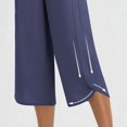thumbnail image 6 of Women's Wide Leg Capri Pants Quick Dry Yoga Lounge Hiking Pants with Pockets Loose Comfy Summer Drawstring Navy, 6 of 6