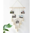 thumbnail image 5 of Ksopiavobs Hanging Photo Display Boho Teen Girl Women Gift Macrame Wall Hanging Pictures Cards Holder Wall Art for Bedroom Livingroom Dorm Home, with 25 Wood Clips, 27" L x 16.5''W, 5 of 7
