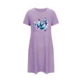 thumbnail image 5 of HomeGardon Women's Sleepwear Nightgowns for Women,Fashion Print Medium Length Dress Oversized Short Nightgown Fashion Chest Print Short Sleeve Nightdress,S-XXL, 5 of 5