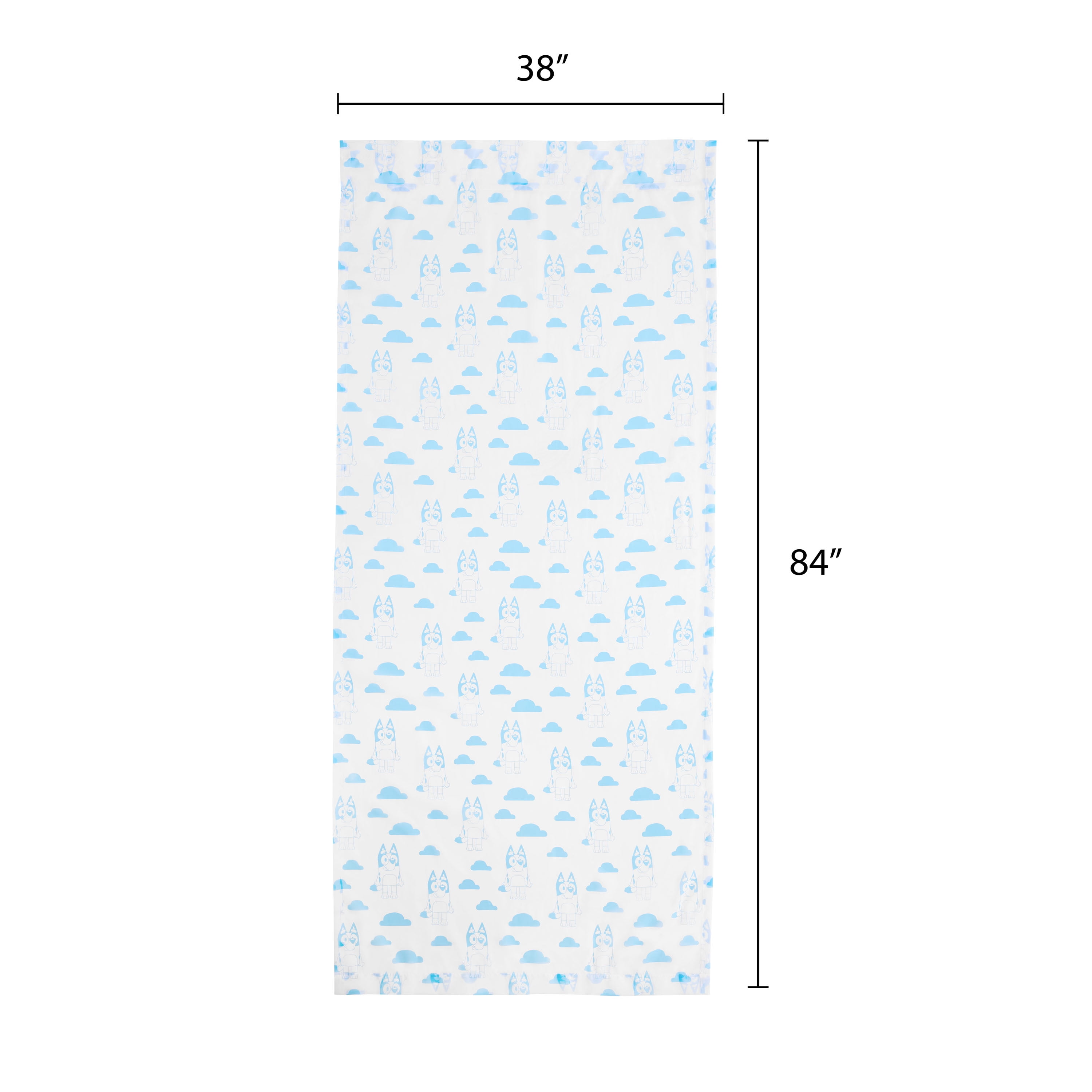 Bluey Dream Sheer Kids Drape, 38" x 84", White, BBC Studios