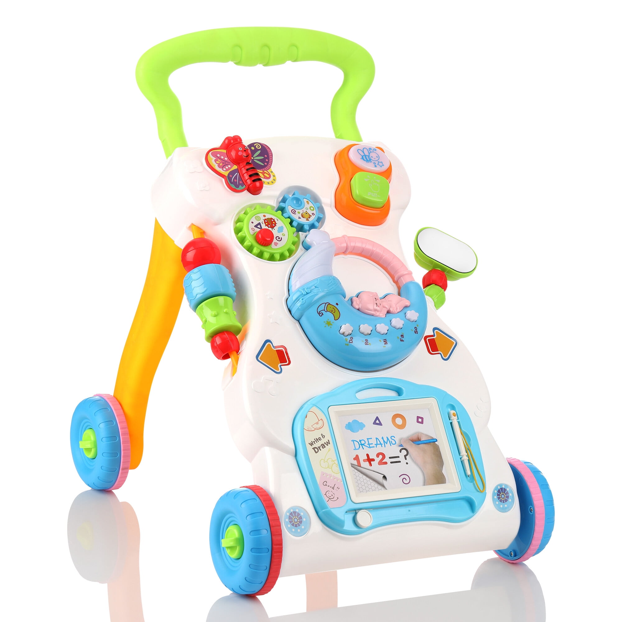 3 in 1 Sit to Stand Walker, Oyajia Baby Push Walker with Musical Play