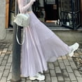 thumbnail image 2 of Women's Korea Sunray Pleat Skirt Elegant Purple Maxi Length Skirt 2025 Spring Summer Female Stretch Waist Maxi Length Skirt, 2 of 10