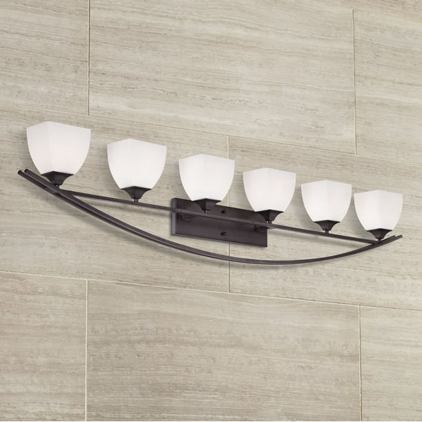 Franklin Iron Works Modern Wall Light Bronze Hardwired 62 ...