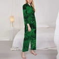 thumbnail image 4 of Disketp Pajamas Set Long Sleeve Sleepwear Womens Button Down Nightwear Pj Sets-Green Leave Fern, 4 of 9