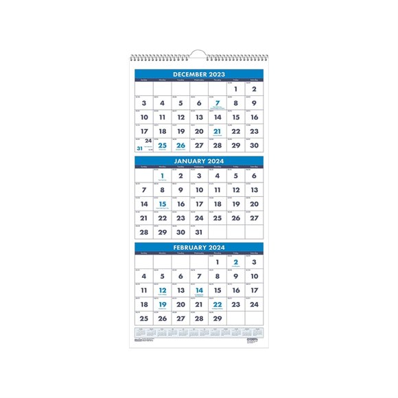 House of Doolittle Three-month Vertical Wall Calendar