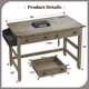 thumbnail image 3 of REKHHY 40" Small Desk with Power Outlets, Computer Desk with Drawers for Bedroom and Home Office, Writing Desk with Drawers and a Side Pocket, Vanity Desks for Bedroom, Dark Rustic Oak, 3 of 9