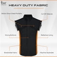 thumbnail image 4 of BIKER WEAR USA Men's Shirt Vertical Reflective Safety Lining Sleeveless Shirt with Pockets & Cut-Off Sleeves Black/Orange, 4 of 7