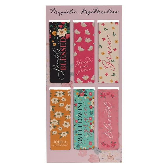 Christian Art Gifts Magnetic Pagemarker Bookmarks, Multicolor, 6 Count