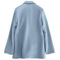 thumbnail image 4 of ITSAME Womens Blazer, Office Work Solid Color Fitted Long Sleeve Casual Suit Jacket Light Blue S, 4 of 5