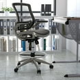 thumbnail image 3 of Flash Furniture Waylon Mid-Back Transparent Black Mesh Drafting Chair with Graphite Silver Frame and Flip-Up Arms, 3 of 12