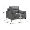 thumbnail image 3 of Lexicon Mischa Leather Match Accent Chair in Dark Gray, 3 of 5