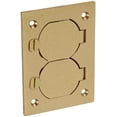 thumbnail image 1 of Hubbell Wiring Systems S3825 Brass Round Floor Box Rectangle Duplex Flap Cover, 4-5/32" Length x 2-63/64" Width, 1 of 1
