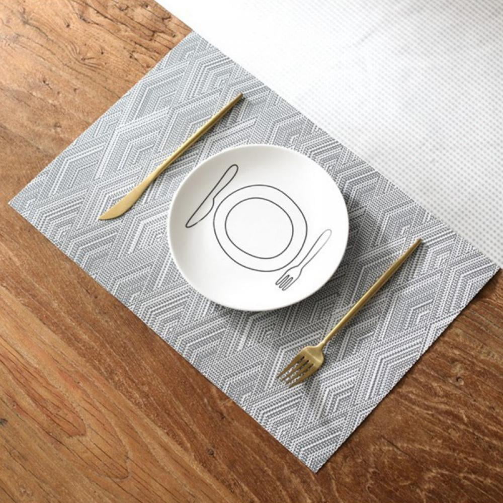 Placemats Set of 4, HeatResistant Woven Vinyl Placemat, NonSlip