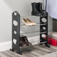 thumbnail image 1 of 12 Pair Metal  and Plastic Shoe Rack, Black, 1 of 4