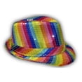 thumbnail image 1 of Western Fashion 3819-RNB Sequin Fedora Hat, Rainbow, 1 of 3