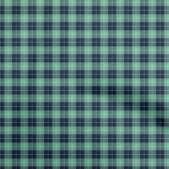 oneOone Polyester Spandex Sea Green Fabric Check Quilting Supplies Print Sewing Fabric By The Yard 56 Inch Wide