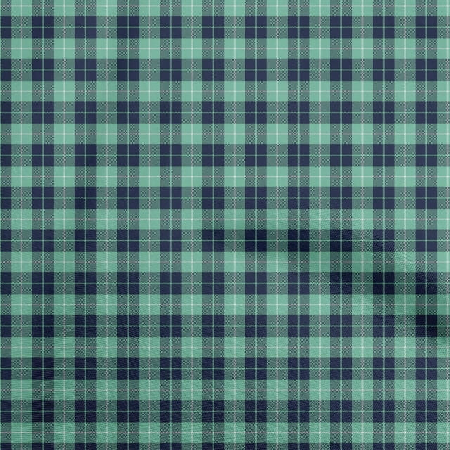 oneOone Silk Tabby Sea Green Fabric Check Fabric For Sewing Printed Craft Fabric By The Yard 42 Inch Wide