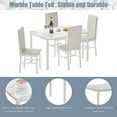 thumbnail image 6 of Kitchen Table and 4 Chairs Set, Metal Kitchen Table Sets Faux Marble Rectangular Breakfast Table w/Metal Legs & White Finish Frame, Dining Table Sets for an Apartment Breakfast, S12528, 6 of 11